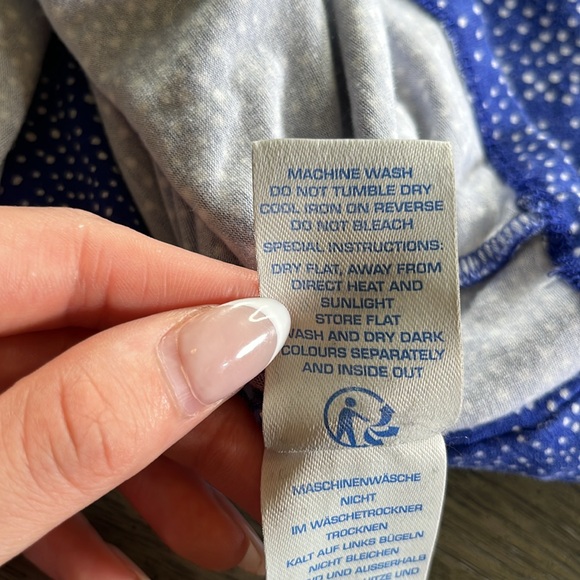 Boden Blue White dot 3/4 Sleeve scoop neck Stretch Dress 8L teacher work casual - Picture 13 of 14